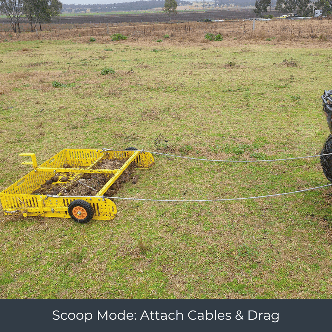 Scoop'N'Tow Manure Scooper / Paddock Field Cleaner + Trailer