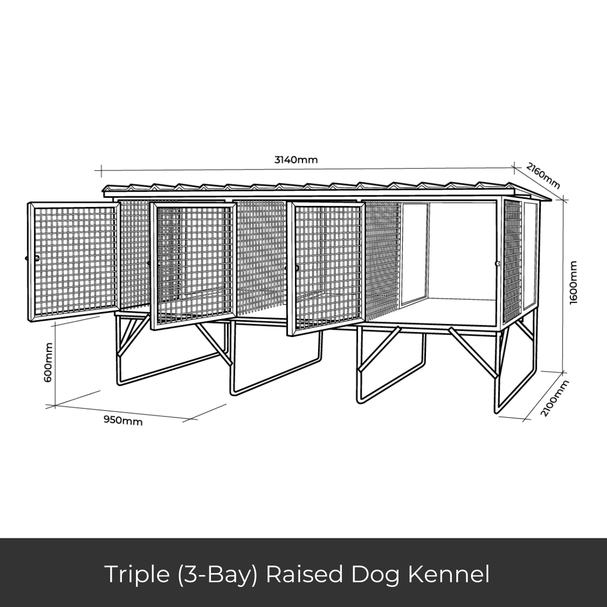 "Aussie Dog Kennels" Raised Dog Kennel