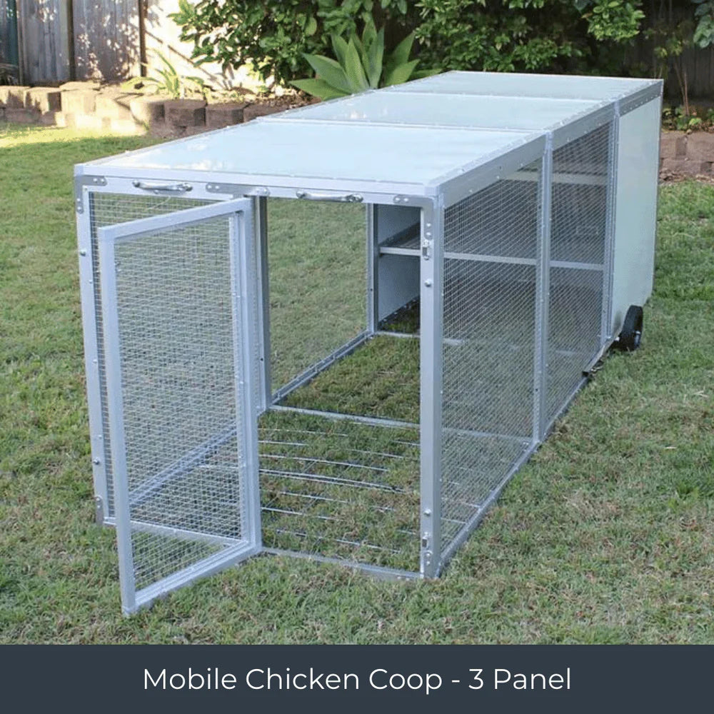 3-Panel Chicken Tractor + Mesh Floor + Canvas Cover + 2 Nesting Boxes Bundle