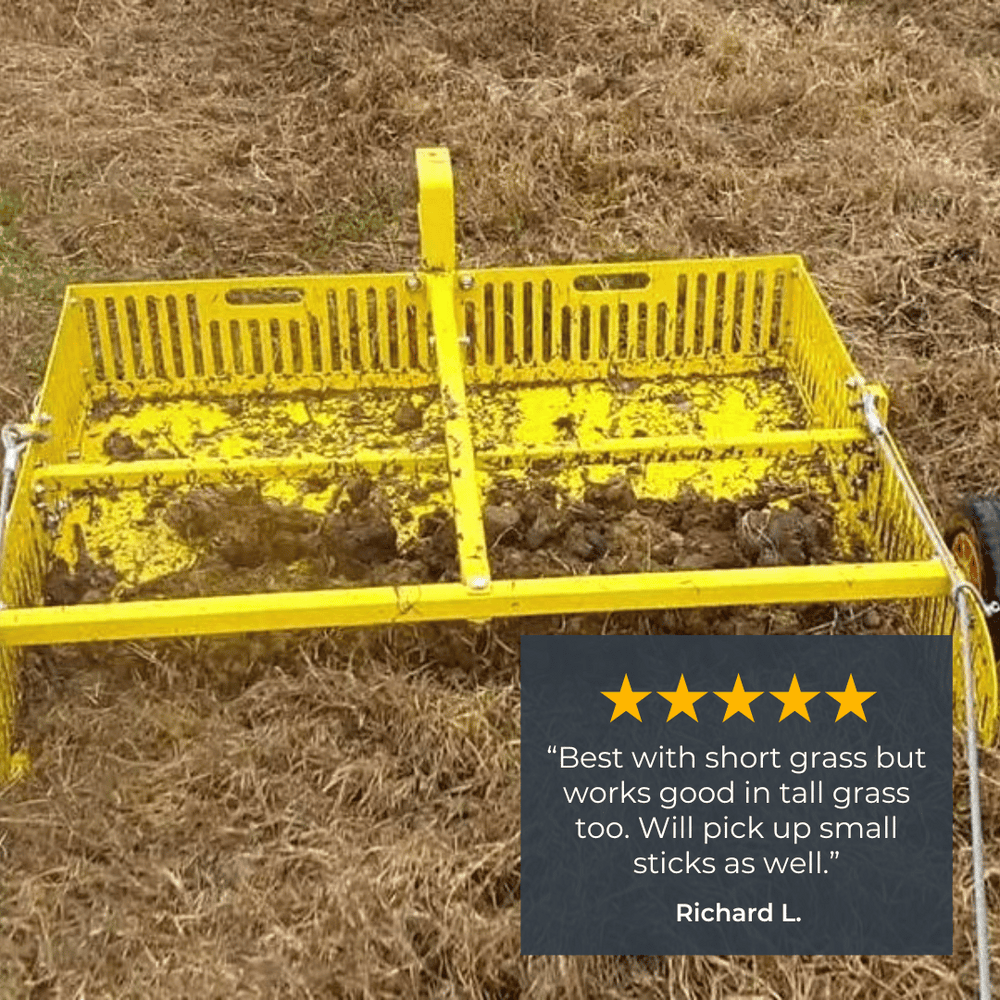 Field Cleaner Scoop'N'Tow Manure Scooper / Paddock Field Cleaner + Trailer