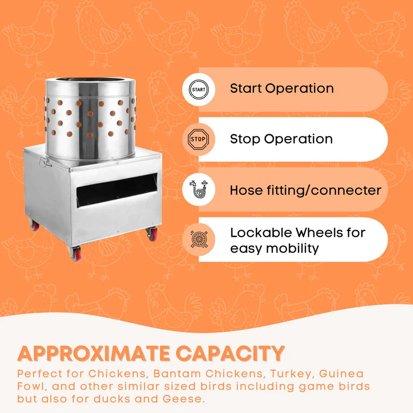 50cm Chicken Feather Plucker - Electric Poultry Defeathering Machine
