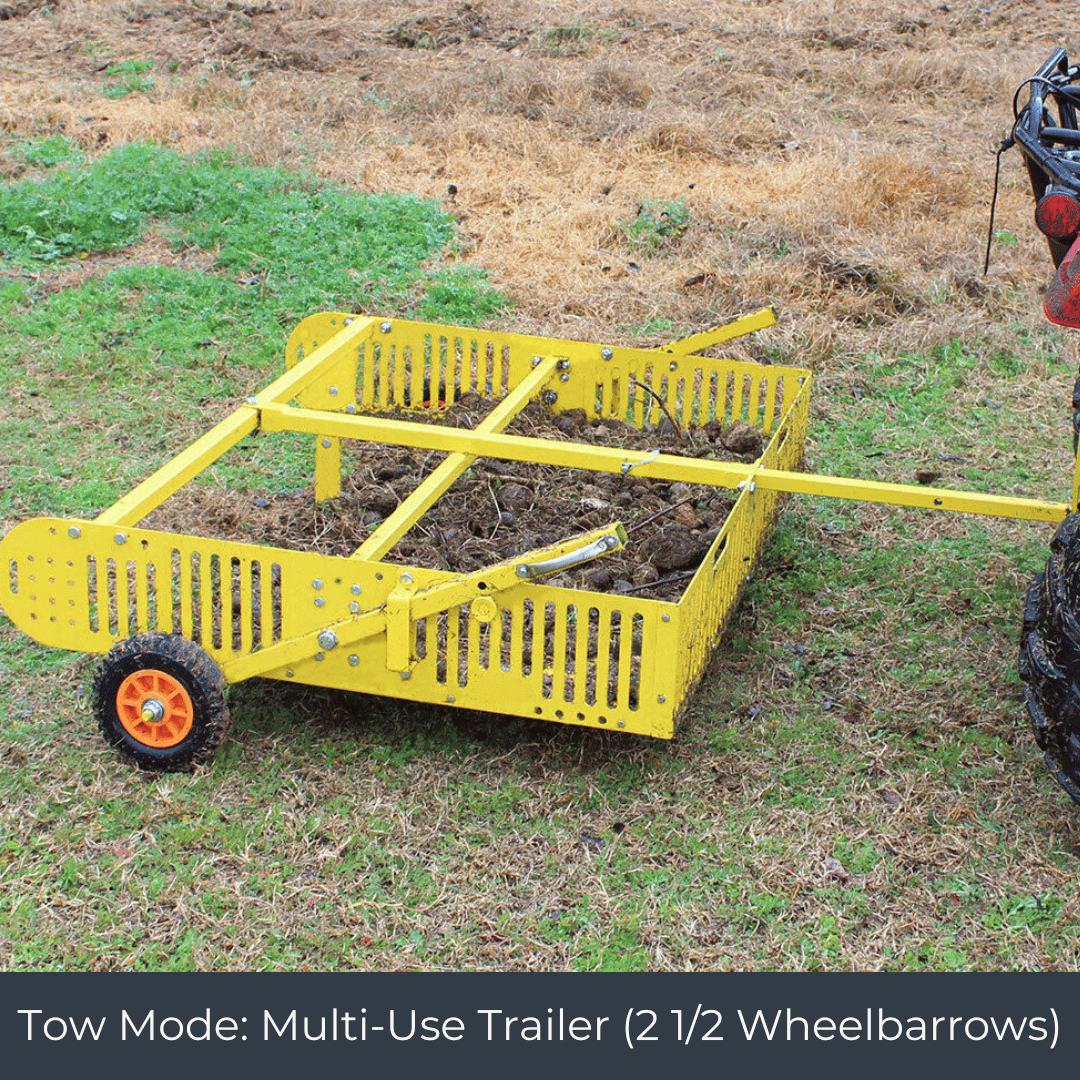 "Scoop'N'Tow" 2-in-1 Field Cleaner and Trailer