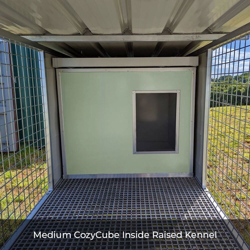 Raised Dog Kennel with CozyCube Insulated Dog Kennel Farm & Yard