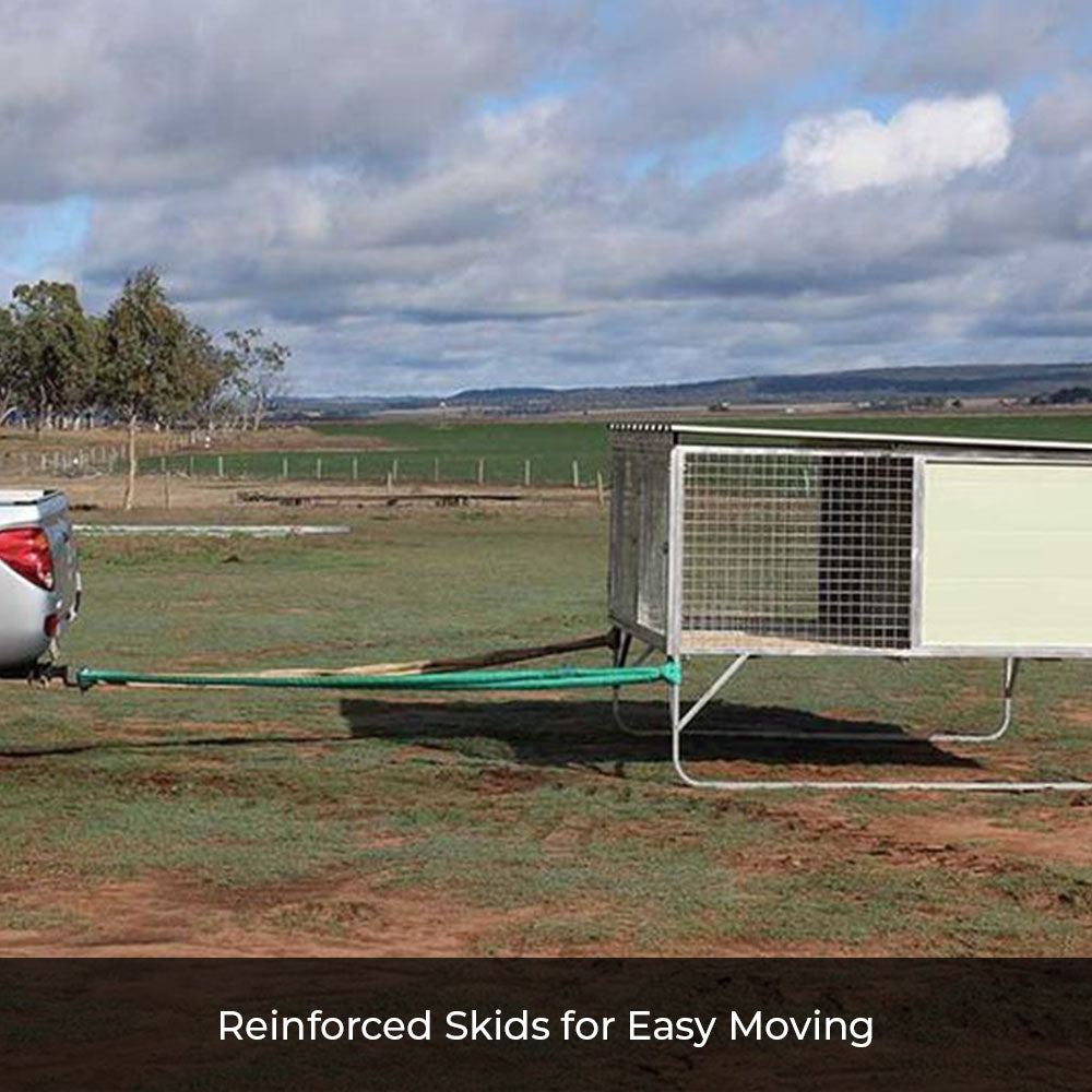 Farm & Yard Raised Dog Kennel Reinforced Skids for Easy Moving